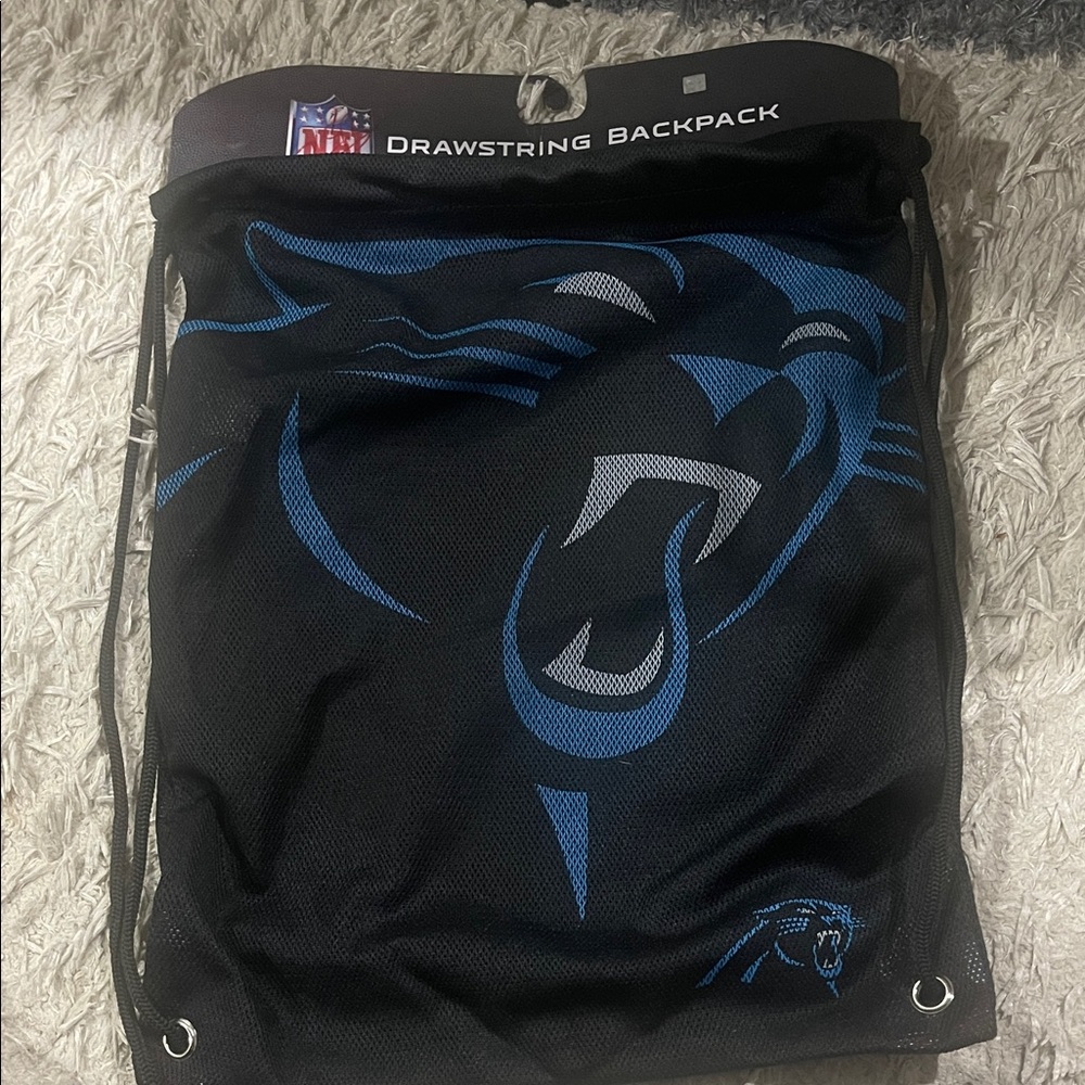 NFL Carolina Panthers Black & Blue Drawstring Backpack
